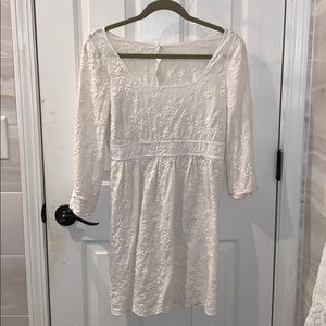 white floral dress from Anthropologie